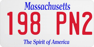 MA license plate 198PN2