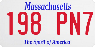MA license plate 198PN7