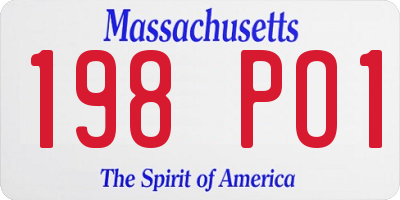 MA license plate 198PO1