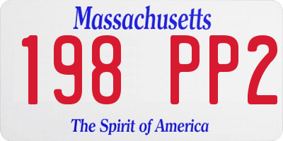 MA license plate 198PP2