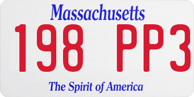 MA license plate 198PP3