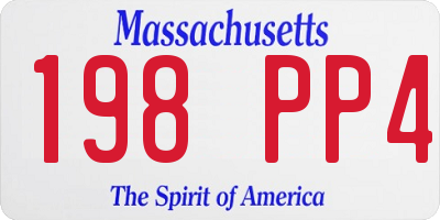 MA license plate 198PP4