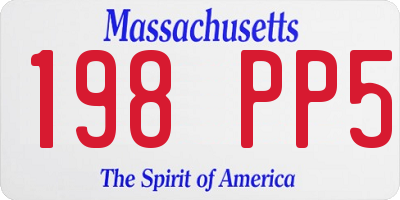 MA license plate 198PP5