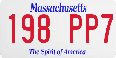 MA license plate 198PP7