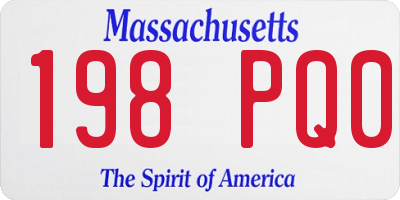MA license plate 198PQ0