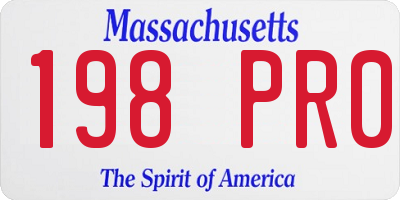 MA license plate 198PR0