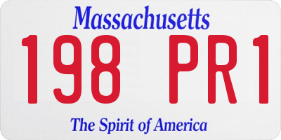 MA license plate 198PR1