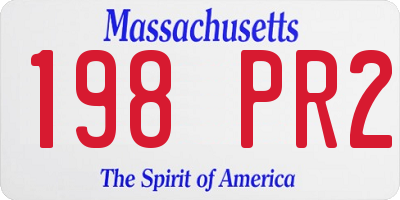 MA license plate 198PR2