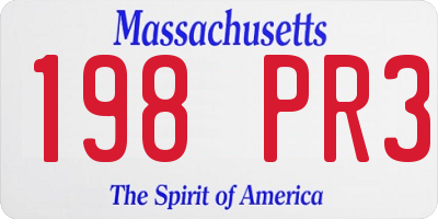 MA license plate 198PR3