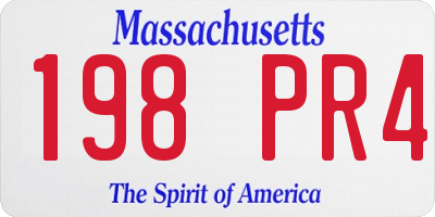 MA license plate 198PR4