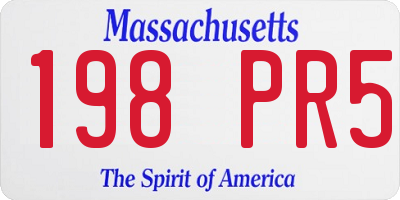 MA license plate 198PR5