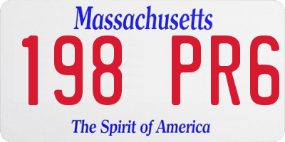 MA license plate 198PR6