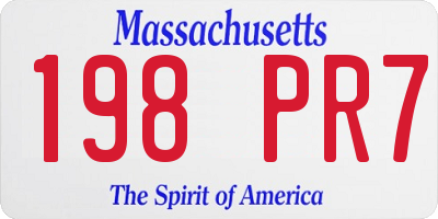 MA license plate 198PR7