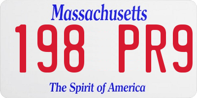 MA license plate 198PR9