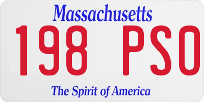 MA license plate 198PS0