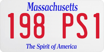MA license plate 198PS1