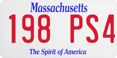 MA license plate 198PS4