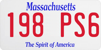 MA license plate 198PS6
