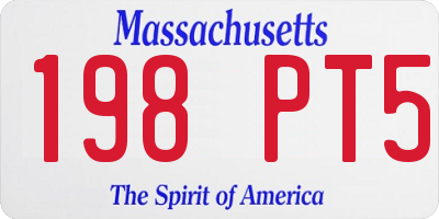 MA license plate 198PT5