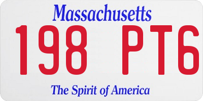MA license plate 198PT6
