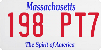 MA license plate 198PT7