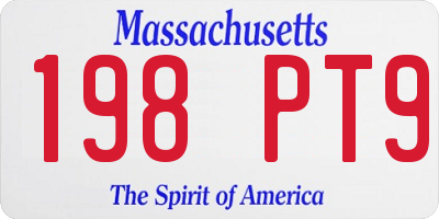 MA license plate 198PT9