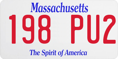 MA license plate 198PU2