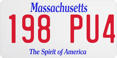 MA license plate 198PU4