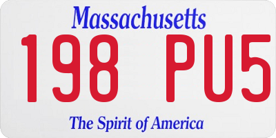 MA license plate 198PU5