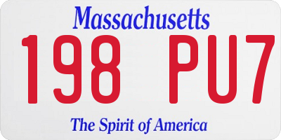 MA license plate 198PU7