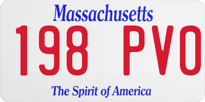 MA license plate 198PV0