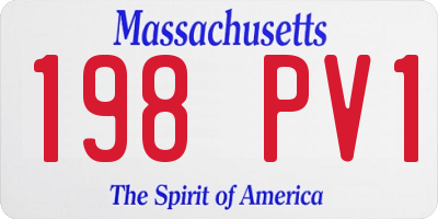 MA license plate 198PV1
