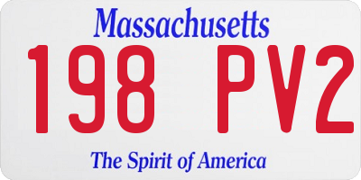 MA license plate 198PV2