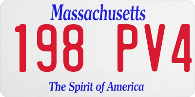 MA license plate 198PV4