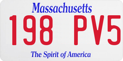 MA license plate 198PV5