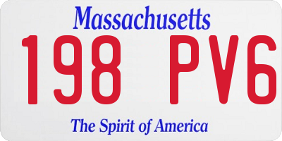 MA license plate 198PV6