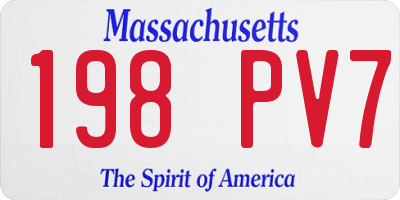 MA license plate 198PV7