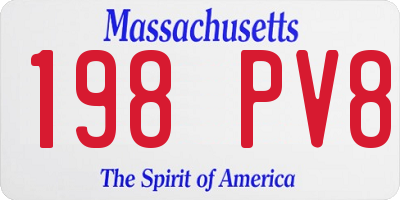 MA license plate 198PV8