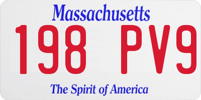 MA license plate 198PV9