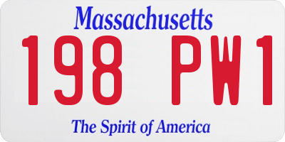 MA license plate 198PW1