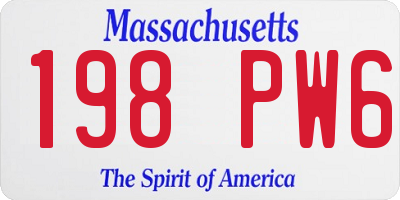 MA license plate 198PW6