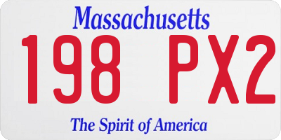 MA license plate 198PX2