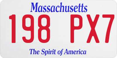 MA license plate 198PX7