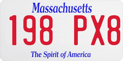 MA license plate 198PX8