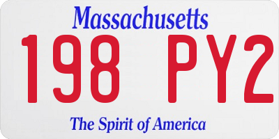 MA license plate 198PY2