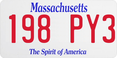 MA license plate 198PY3