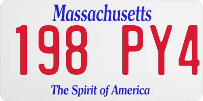MA license plate 198PY4