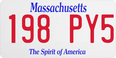 MA license plate 198PY5