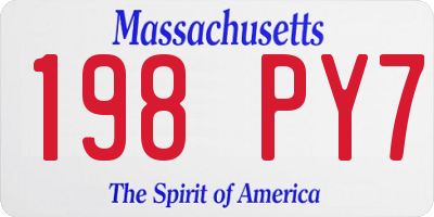 MA license plate 198PY7