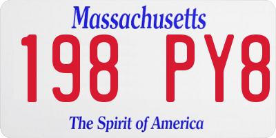 MA license plate 198PY8